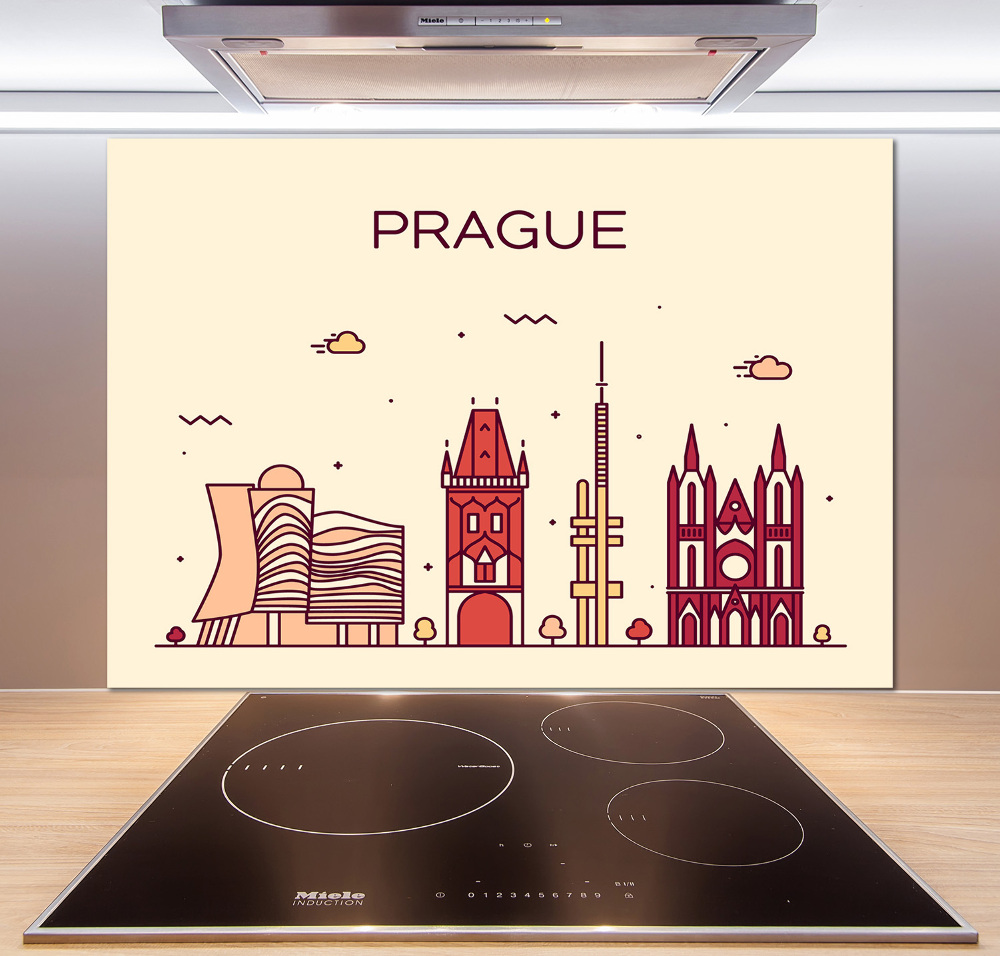 Cooker splashback Prague buildings