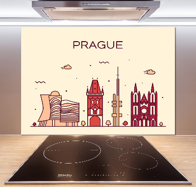 Cooker splashback Prague buildings