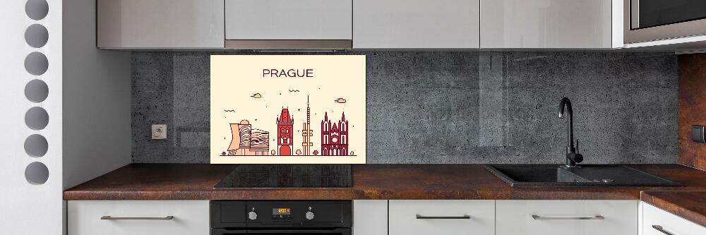 Cooker splashback Prague buildings