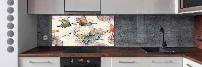 Kitchen splashback Butterflies and flowers