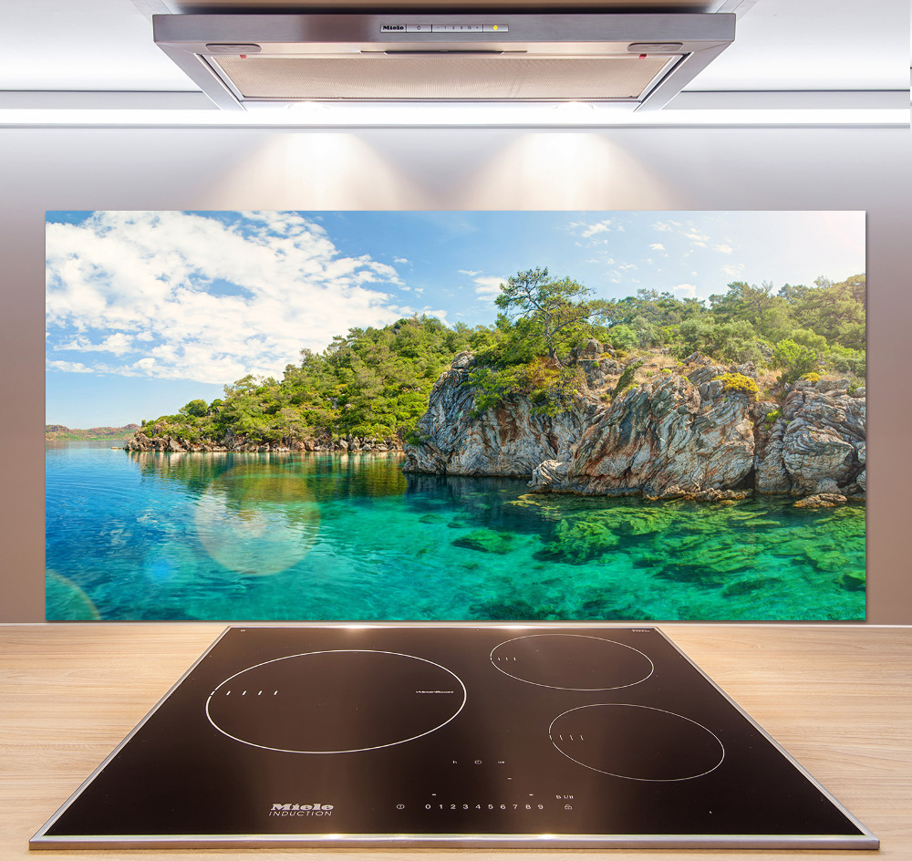 Cooker splashback Blue Lagoon