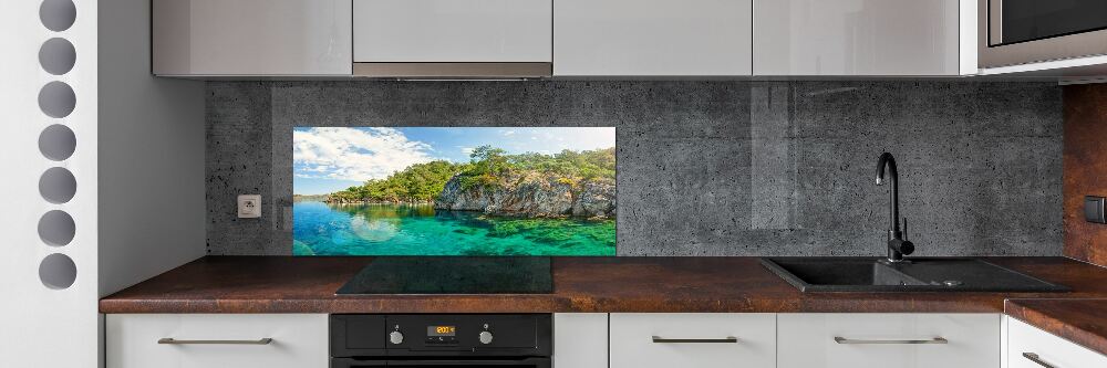 Cooker splashback Blue Lagoon