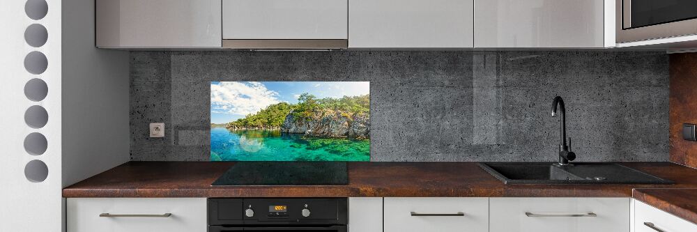 Cooker splashback Blue Lagoon