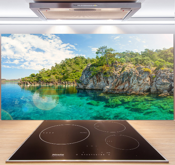 Cooker splashback Blue Lagoon