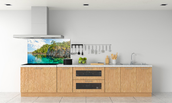 Cooker splashback Blue Lagoon