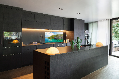 Cooker splashback Blue Lagoon