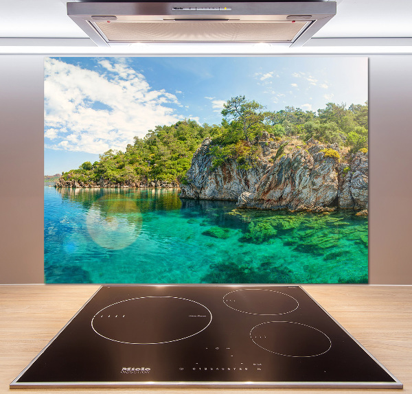 Cooker splashback Blue Lagoon