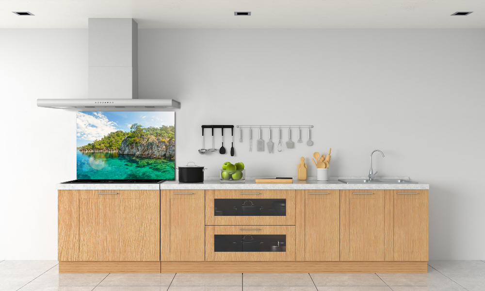 Cooker splashback Blue Lagoon