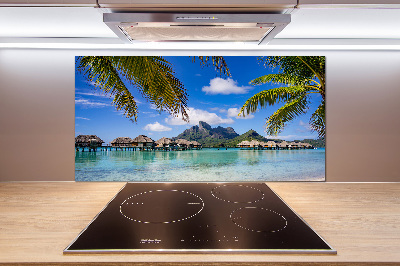 Cooker splashback Palms on Bora Bora