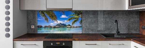 Cooker splashback Palms on Bora Bora