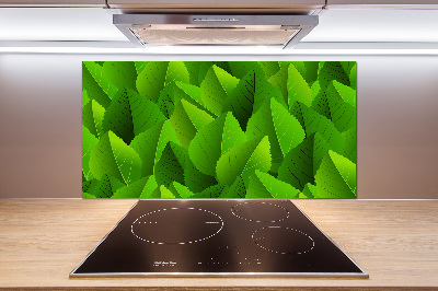 Kitchen splashback Green leaves