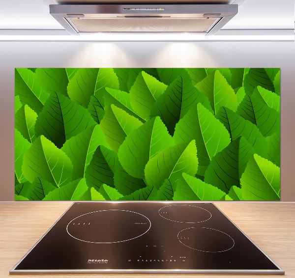 Kitchen splashback Green leaves