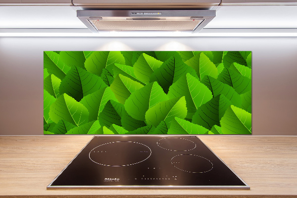 Kitchen splashback Green leaves