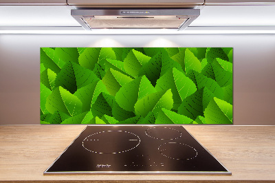 Kitchen splashback Green leaves