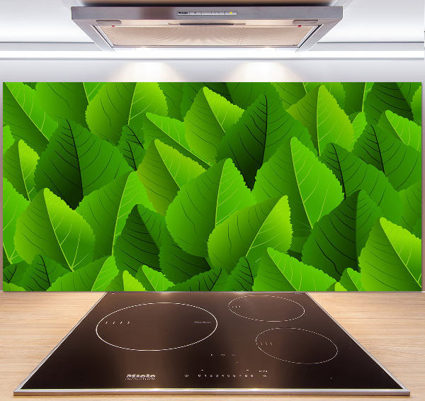 Kitchen splashback Green leaves