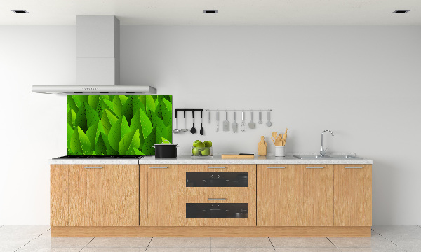 Kitchen splashback Green leaves