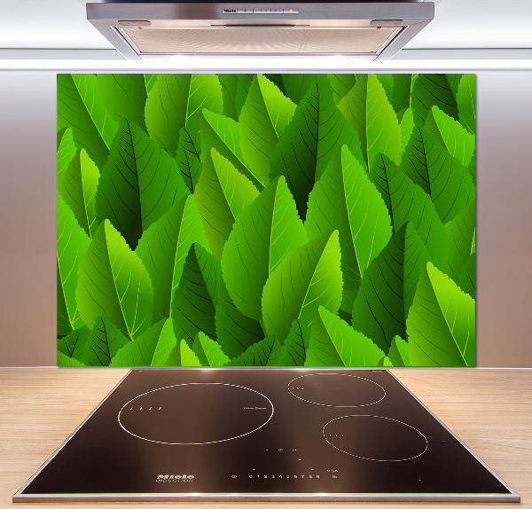 Kitchen splashback Green leaves