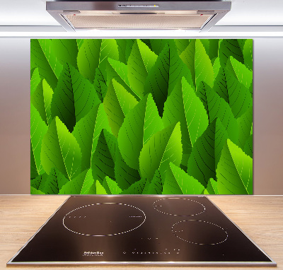 Kitchen splashback Green leaves