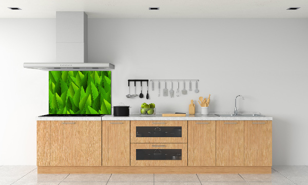 Kitchen splashback Green leaves