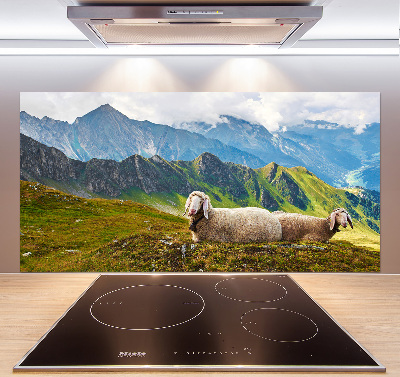 Cooker splashback Sheep in the Alps