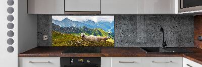 Cooker splashback Sheep in the Alps