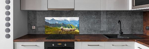 Cooker splashback Sheep in the Alps