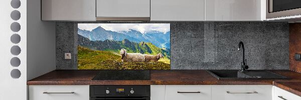 Cooker splashback Sheep in the Alps