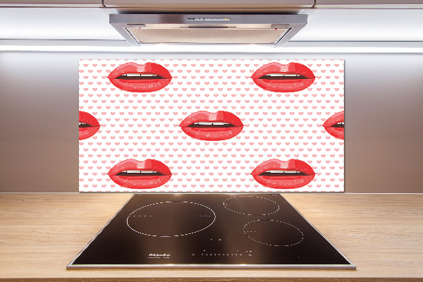 Cooker splashback Red lips