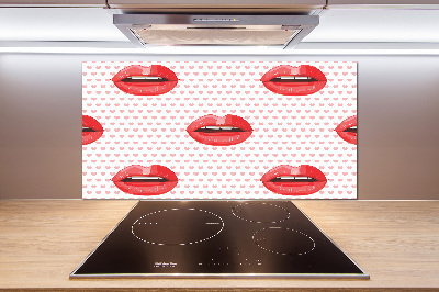 Cooker splashback Red lips