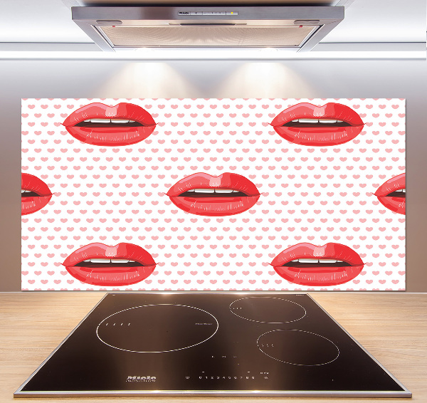 Cooker splashback Red lips