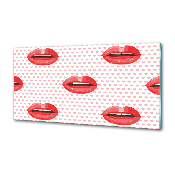 Cooker splashback Red lips