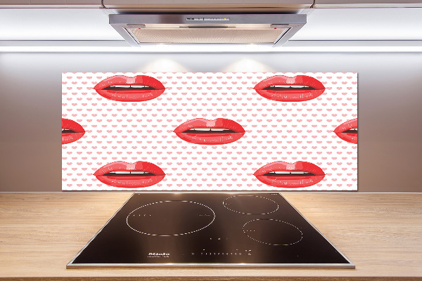 Cooker splashback Red lips