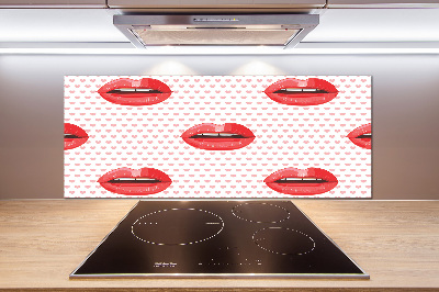 Cooker splashback Red lips