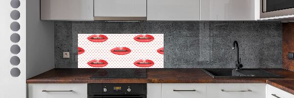 Cooker splashback Red lips