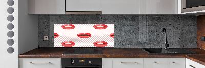 Cooker splashback Red lips