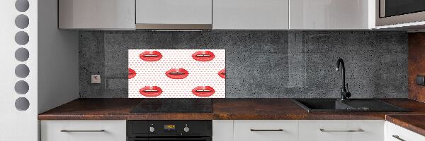 Cooker splashback Red lips