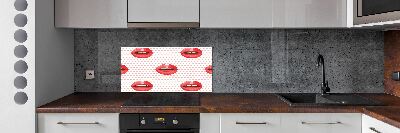 Cooker splashback Red lips