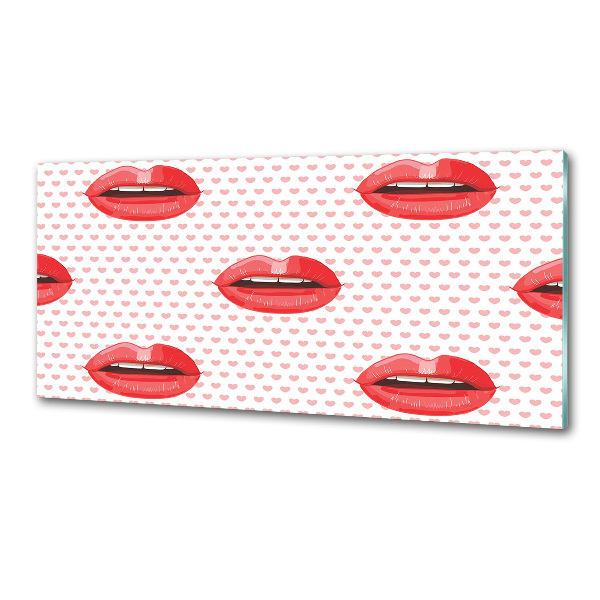 Cooker splashback Red lips