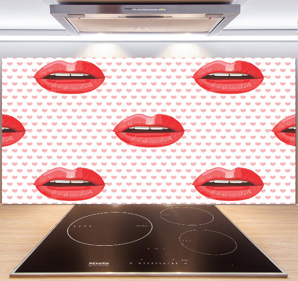 Cooker splashback Red lips