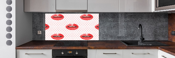 Cooker splashback Red lips