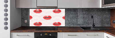 Cooker splashback Red lips