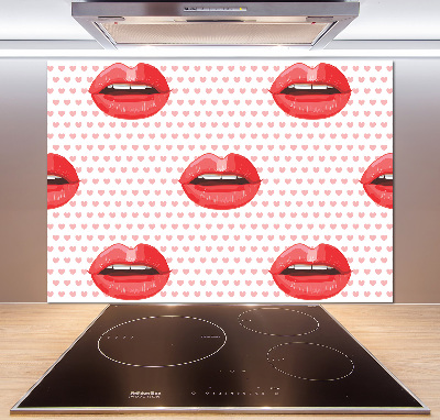 Cooker splashback Red lips