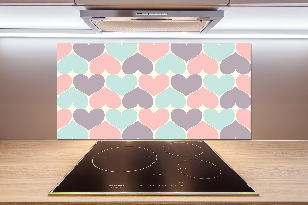 Cooker splashback Colorful hearts