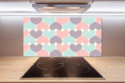 Cooker splashback Colorful hearts