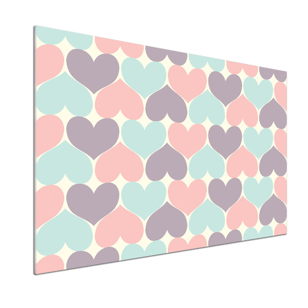 Cooker splashback Colorful hearts