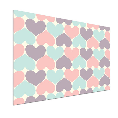 Cooker splashback Colorful hearts