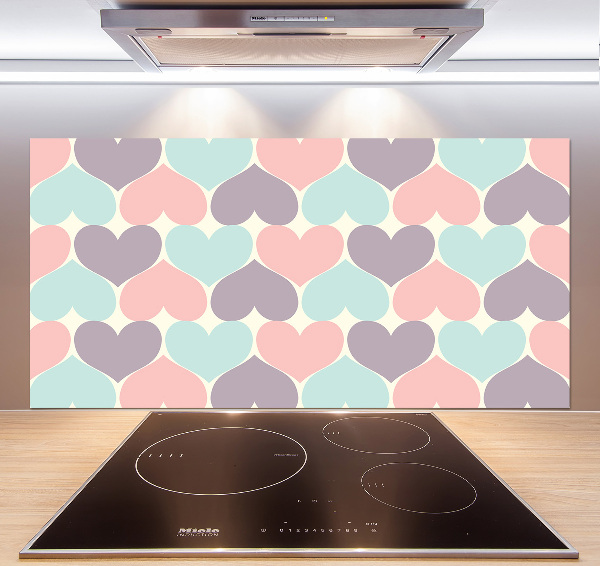 Cooker splashback Colorful hearts