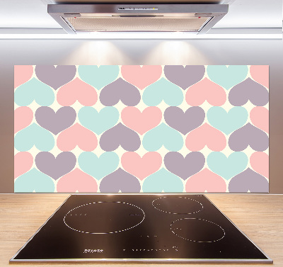 Cooker splashback Colorful hearts