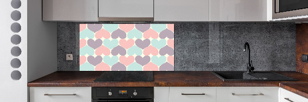 Cooker splashback Colorful hearts