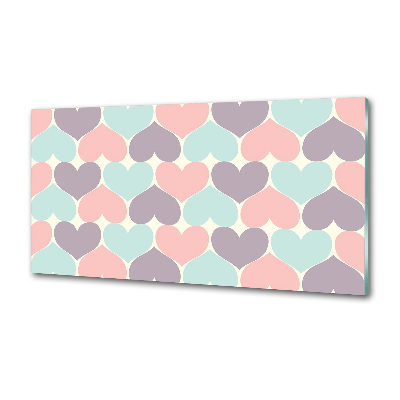 Cooker splashback Colorful hearts